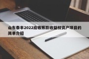 山东泰丰2022应收账款收益权资产项目的简单介绍
