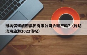 潍坊滨海旅游集团有限公司会破产吗?（潍坊滨海旅游2022债权）