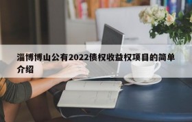 淄博博山公有2022债权收益权项目的简单介绍