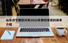 山东济宁惠欣兴农2022年债权项目的简单介绍