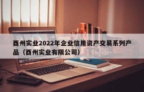 酉州实业2022年企业信用资产交易系列产品（酉州实业有限公司）