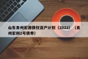山东青州宏源债权资产计划（2022）（青州宏利2号债券）