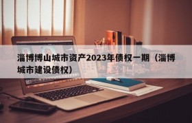 淄博博山城市资产2023年债权一期（淄博城市建设债权）
