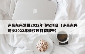 许昌东兴建投2022年债权项目（许昌东兴建投2022年债权项目有哪些）