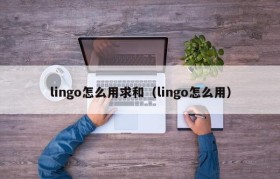 lingo怎么用求和（lingo怎么用）