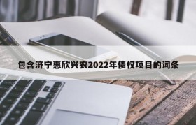 包含济宁惠欣兴农2022年债权项目的词条