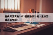 重庆万盛实业2022直接融资计划（重庆万盛发展规划）