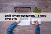 山东青州产业控股2022收益权（青州城投资产收益权）