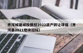 齐河城建城投债权2022资产转让项目（齐河县2021地块招标）