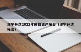 遂宁开达2022年债权资产项目（遂宁开达投资）